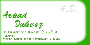 arpad dukesz business card